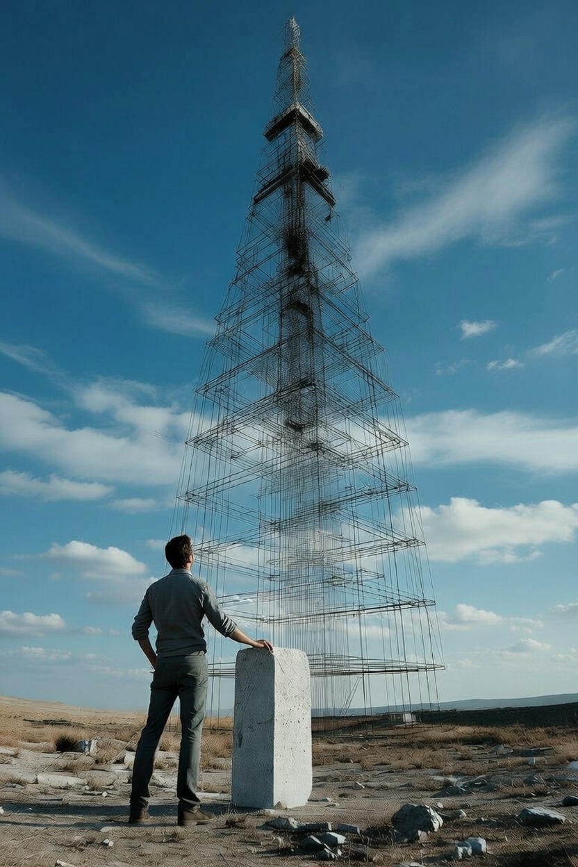 Man envisioning the cornerstone tower